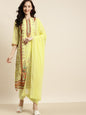 Women's Georgette Embroidered Straight Kurta Pant Dupatta Set