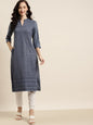 Women's Rayon Embroidered Straight Kurta