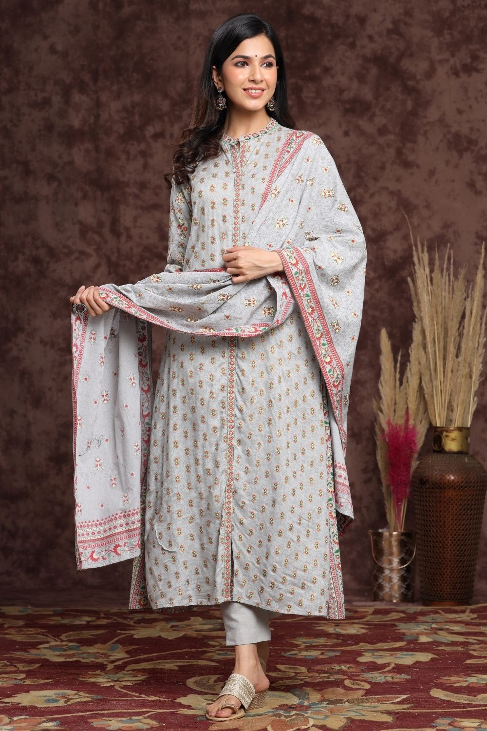 Women's Rayon Printed A-Line Kurta Sets