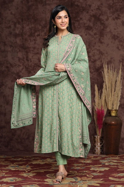 Women's Rayon Printed A-Line Kurta Sets