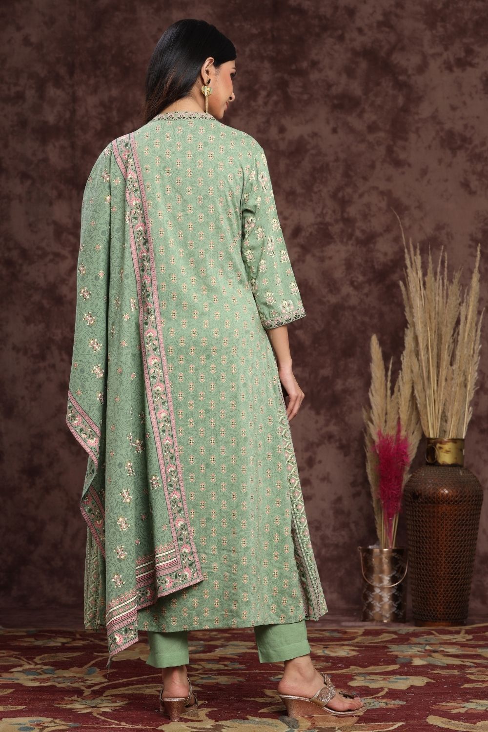 Women's Rayon Printed A-Line Kurta Sets