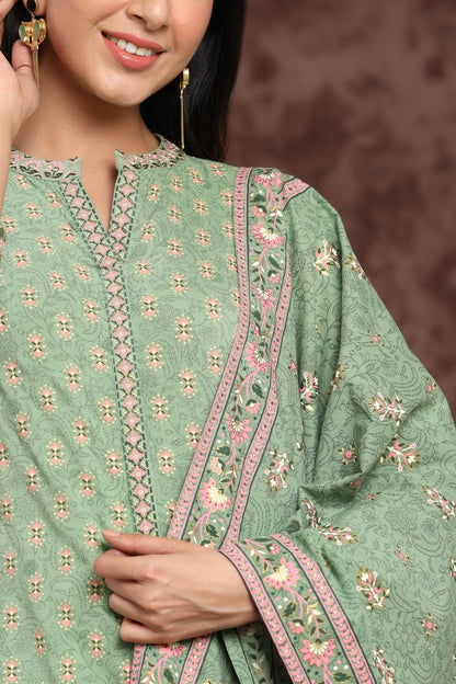 Women's Rayon Printed A-Line Kurta Sets