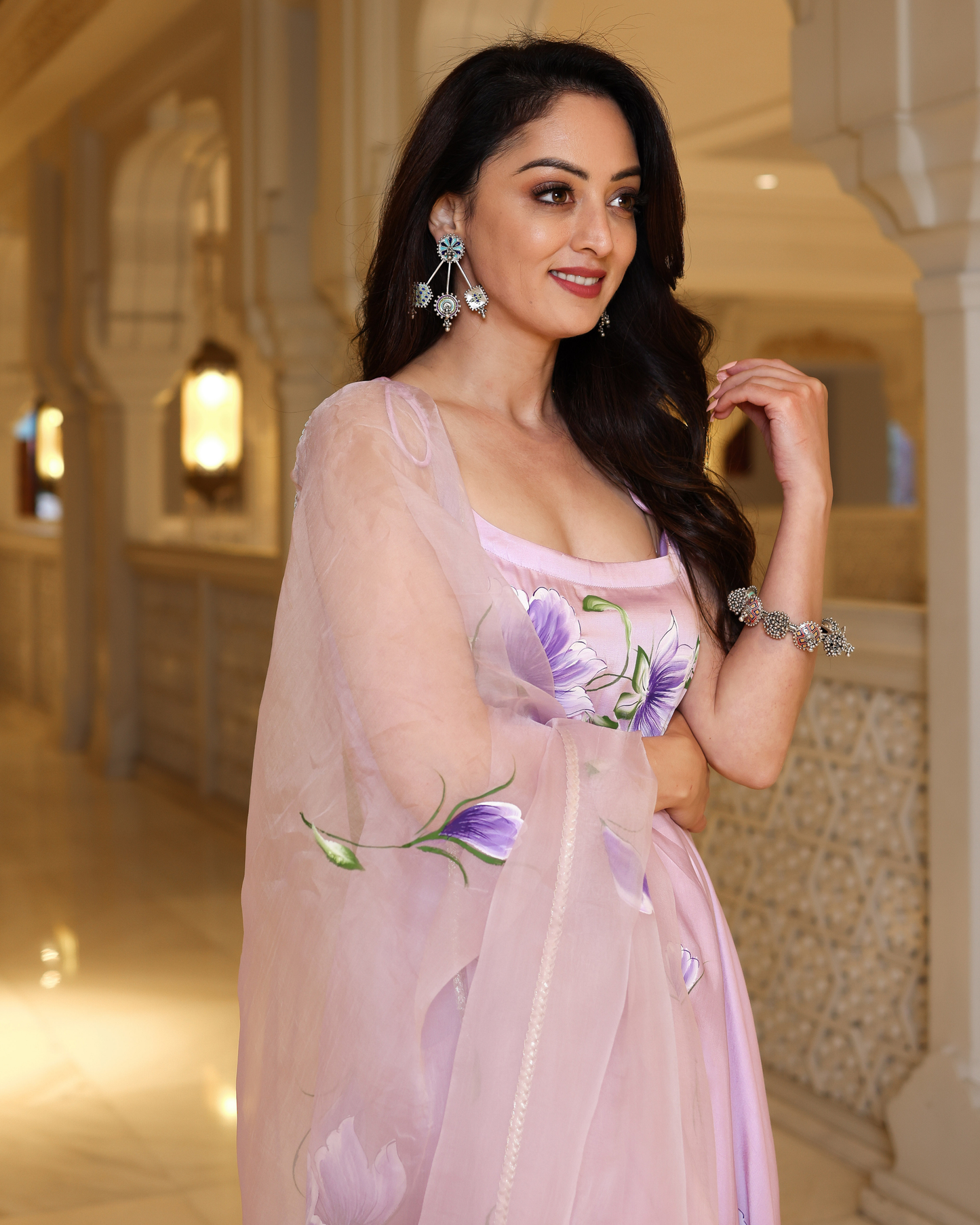 Women's Pretty Purple Handpainted Suit Set