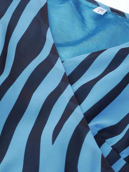 Women's Zebra Crop Top with Skirt