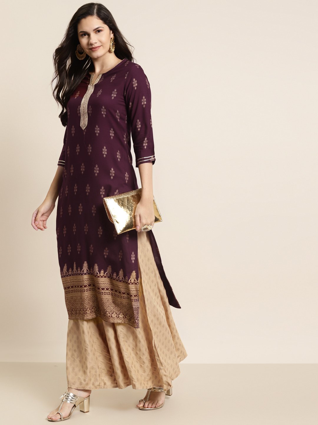 Women's Rayon Printed Straight Kurt