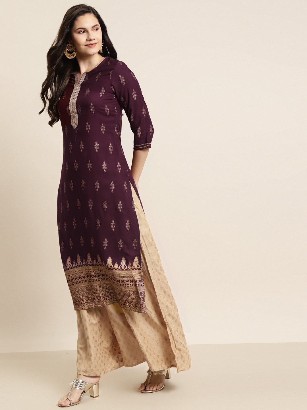 Women's Rayon Printed Straight Kurt