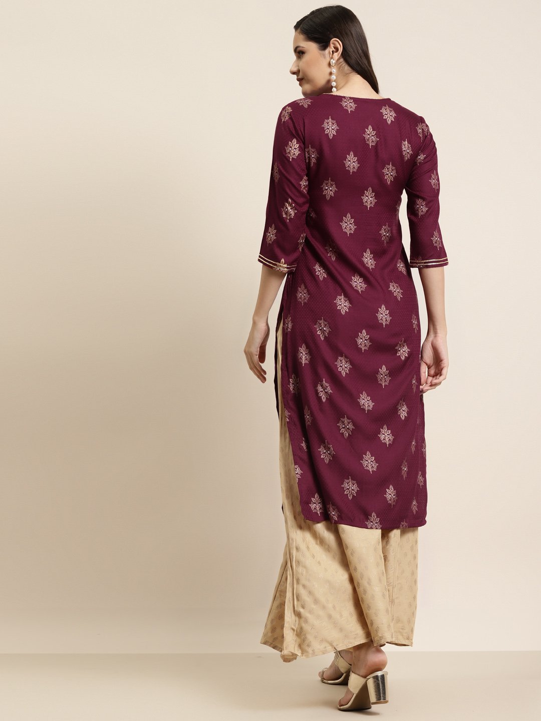 Women's Rayon Dobby Printed Straight Kurt