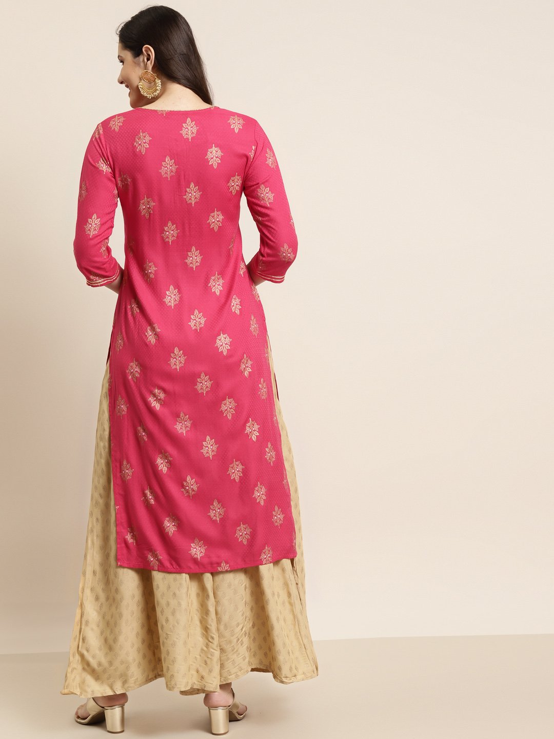 Women's Rayon Dobby Printed Straight Kurt