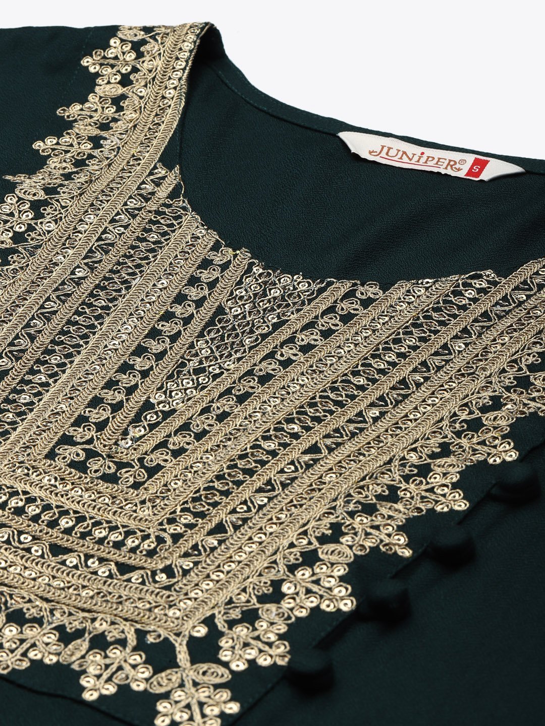 Women's Rayon Moss Embroidered Straight Kurt
