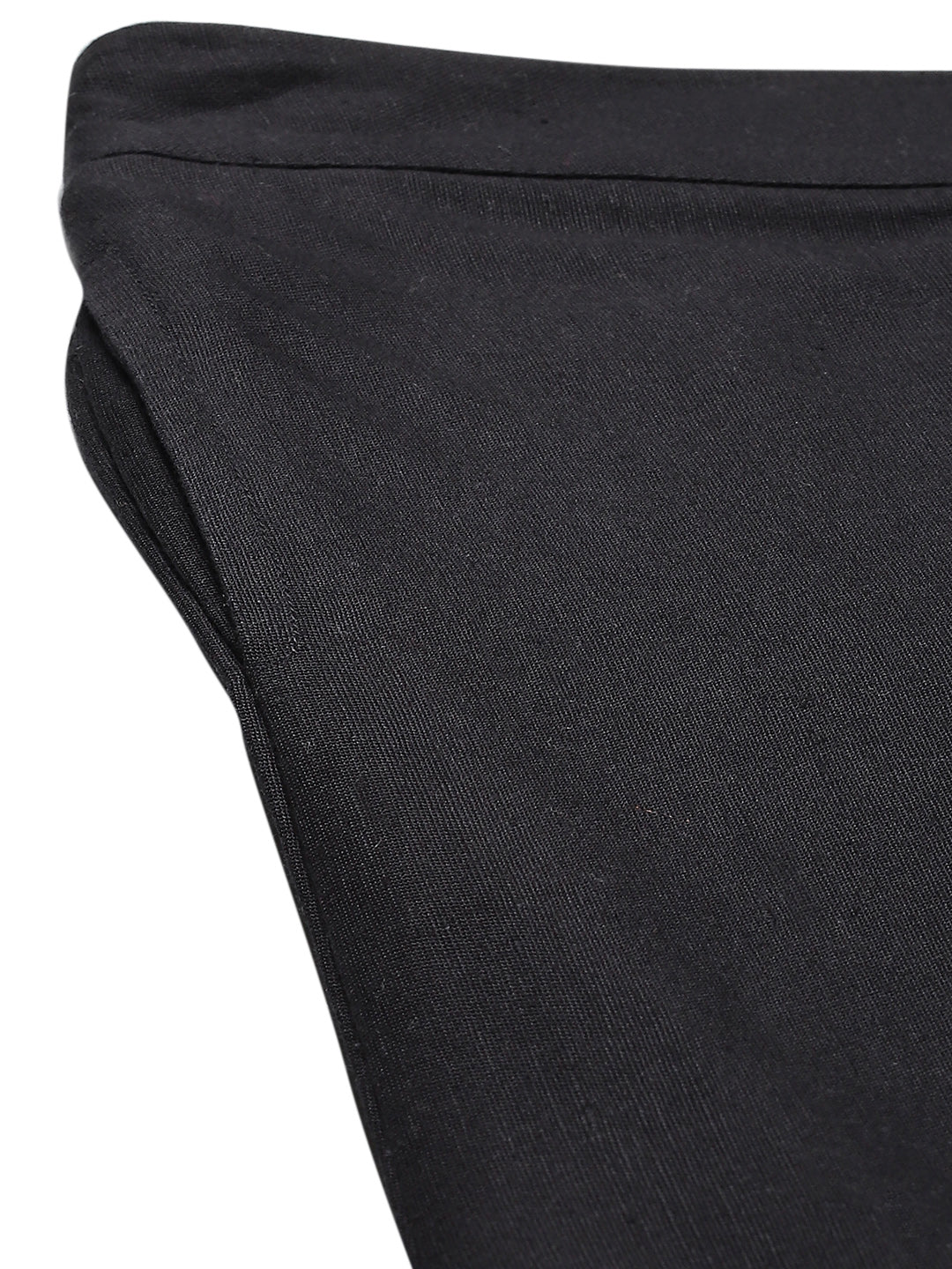 Women's  Black Cotton Flex Solid Stylized Dhoti Pant