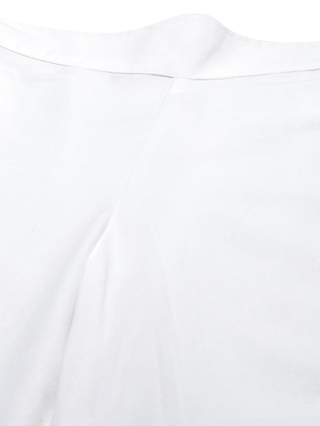Women's  White Cotton Flex Solid Stylized Dhoti Pant