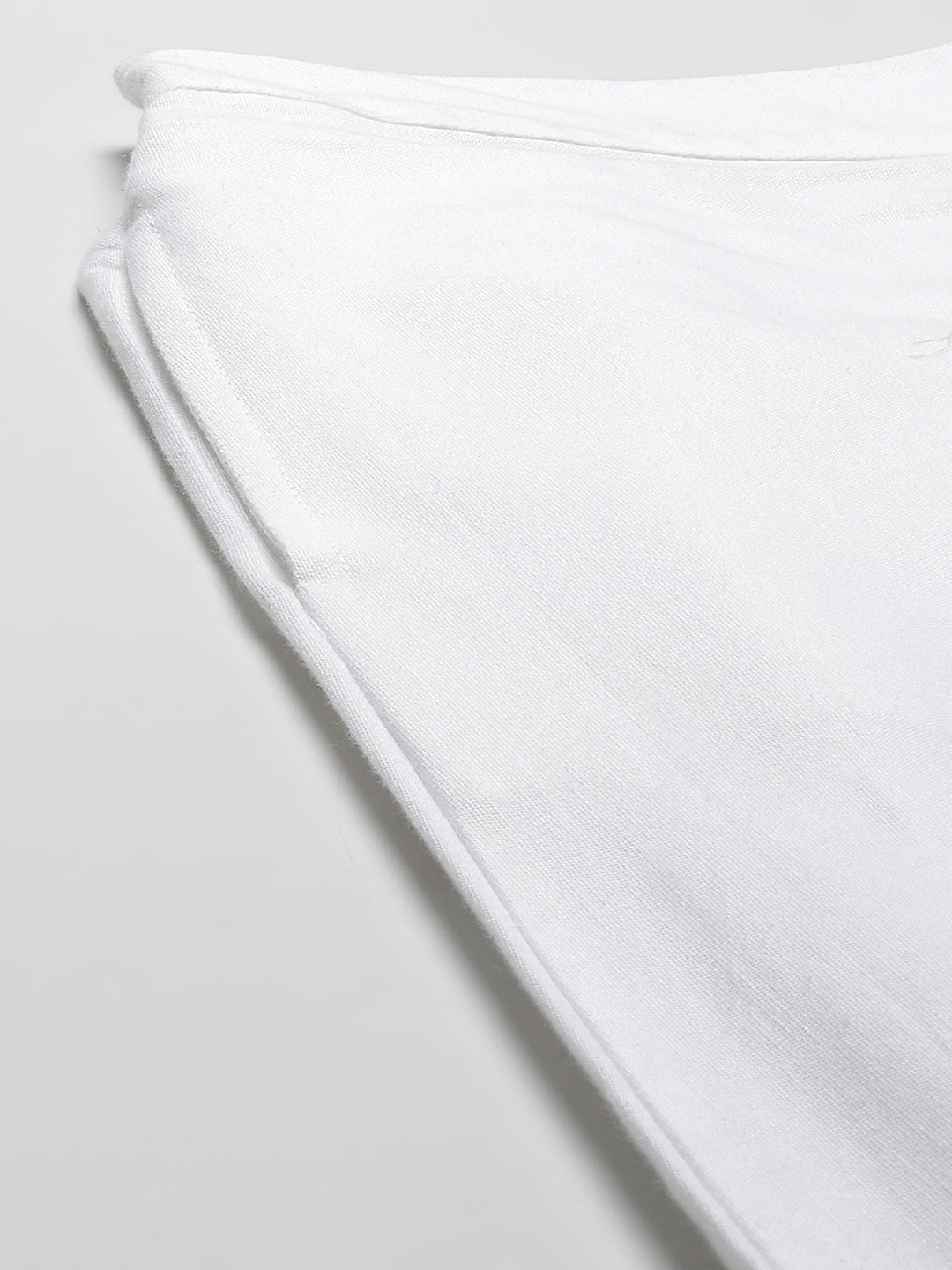 Women's  White Cotton Flex Solid Stylized Dhoti Pant