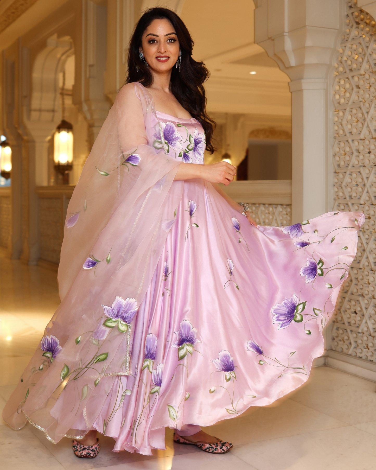 Women's Pretty Purple Handpainted Suit Set