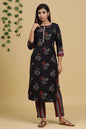 Women's Black Printed Kurta Set