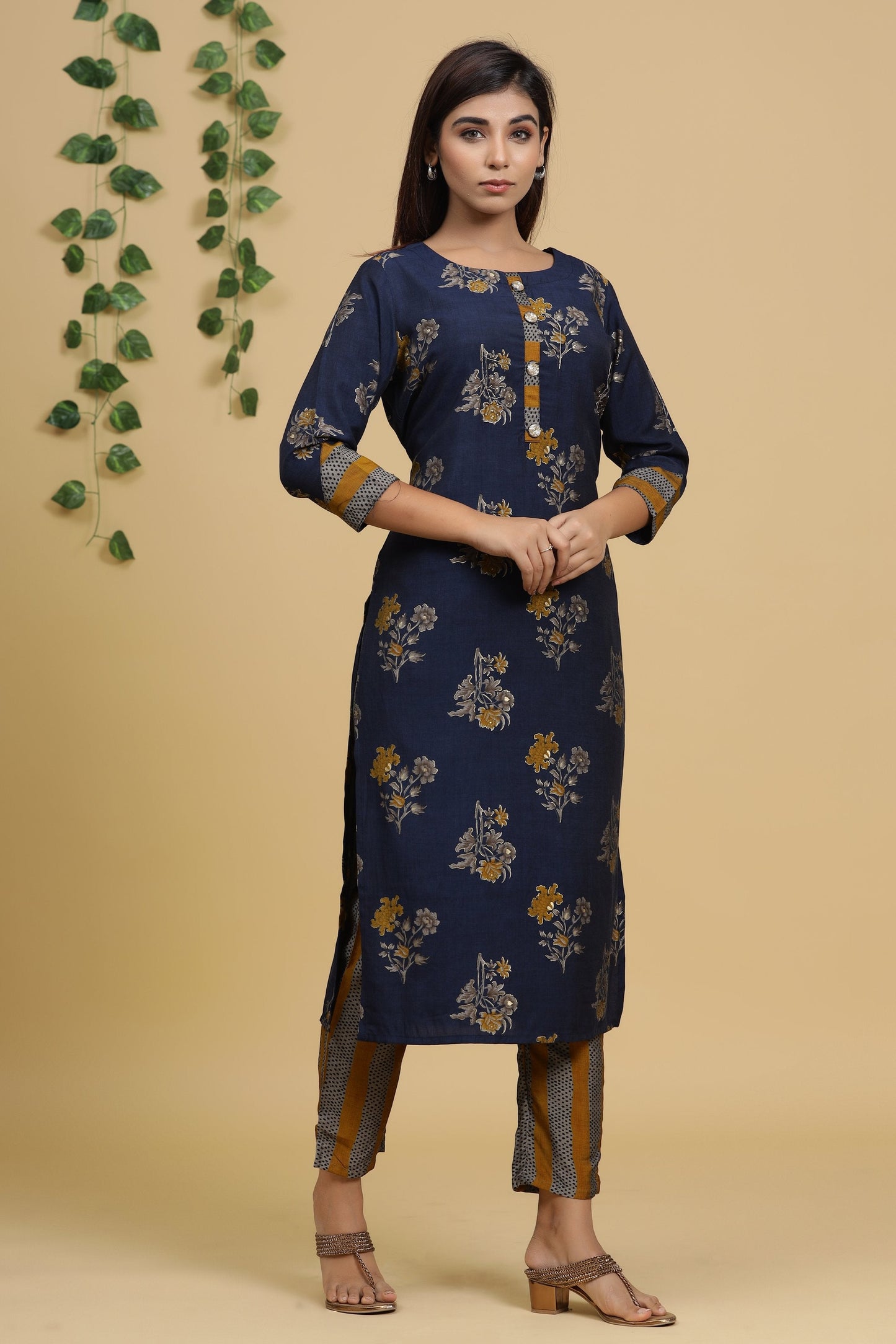 Women's Blue Printed Dupatta Set