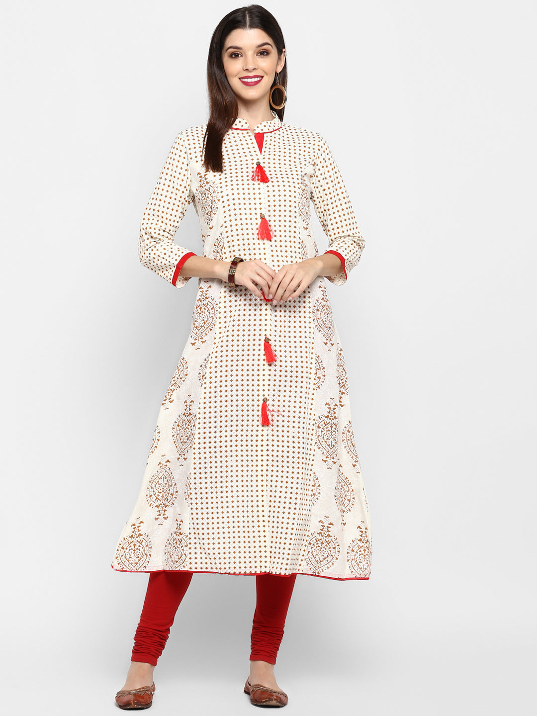 Women's Off-White A-Line Kurta By Vbuyz- (