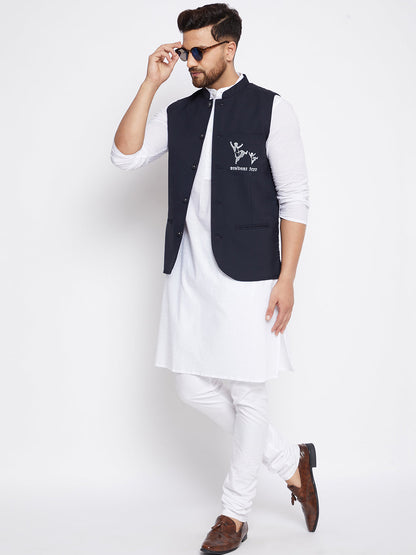 Men's Bindaas Jiyo Woven Design Nehru Jacket