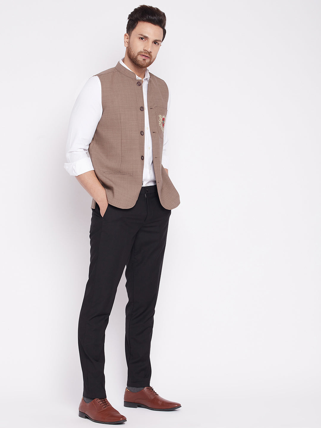 Men's Nehru Jacket With Welt Pocket