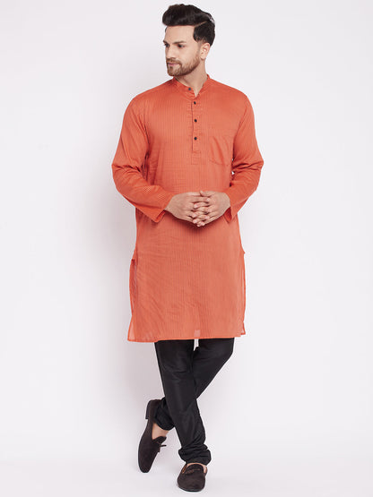 Men's Long Kurta with Band Colla