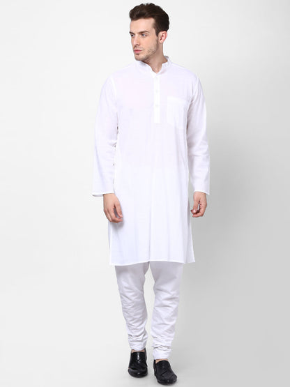 Men's White Cotton Kurta