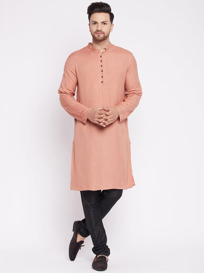 Men's Long Kurta with Band Colla