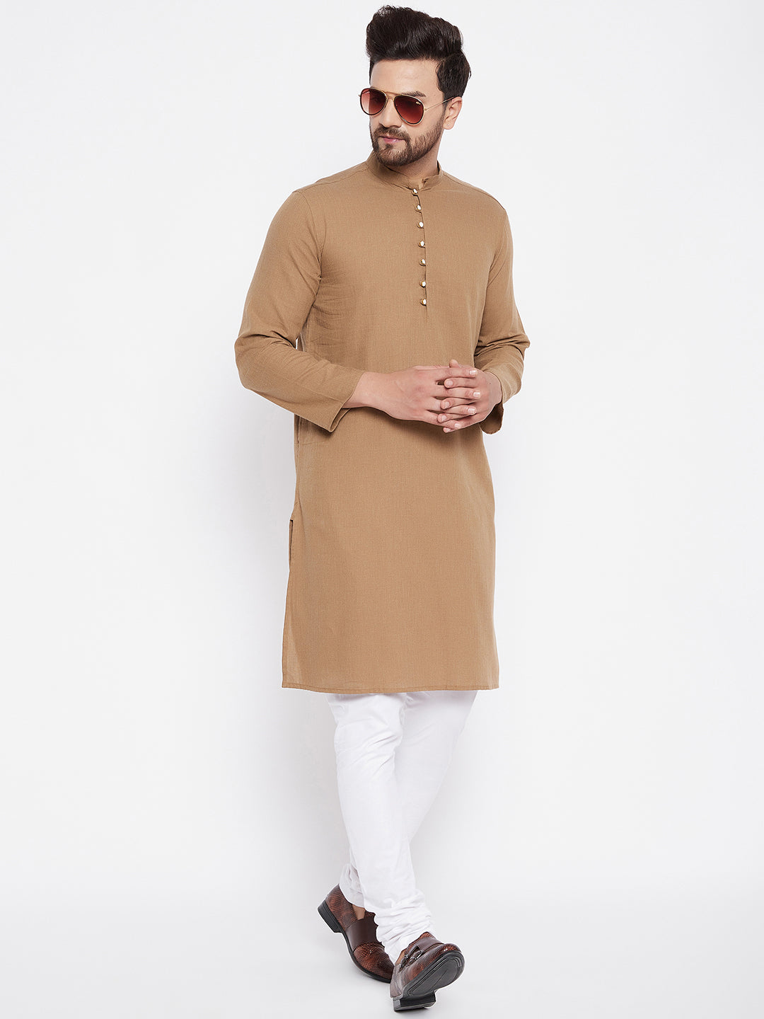 Men's Cotton Beige Kurta