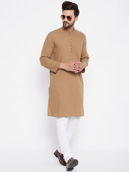 Men's Cotton Beige Kurta