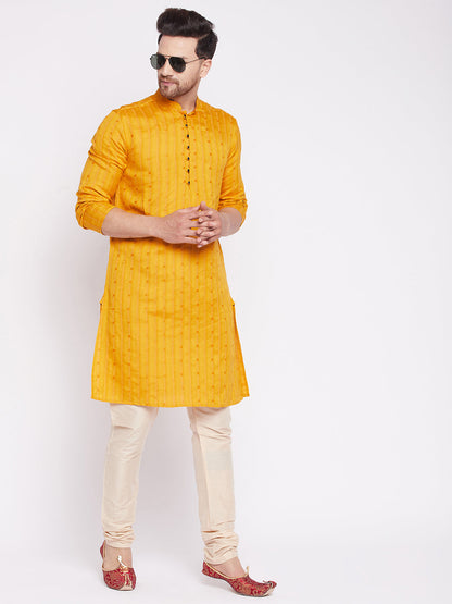 Men's Long Kurta with Band Colla