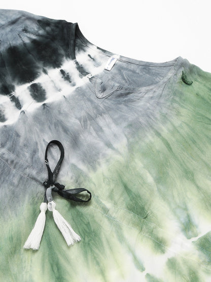 Women's Spiral Tri-Color Rayon kaftan Dress