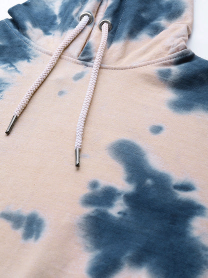 Women's Blue and beige Tie dye Hoddie