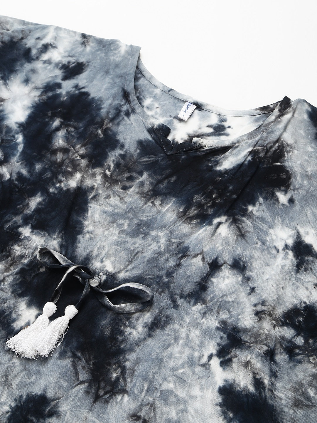 Women's Crumple Tie-dye Rayon Kaftan Dress