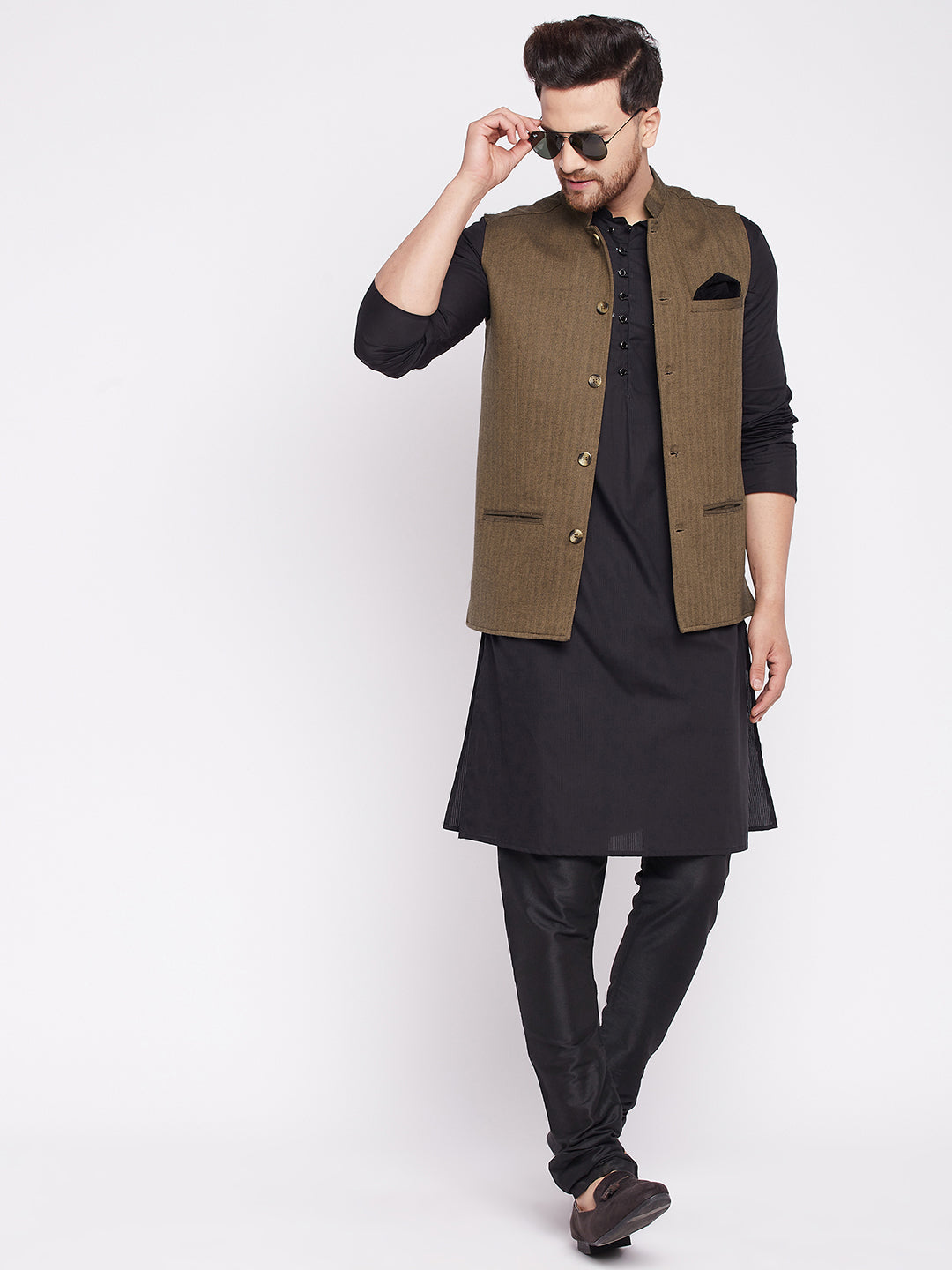 Men's Nehru Jacket with welt pocket