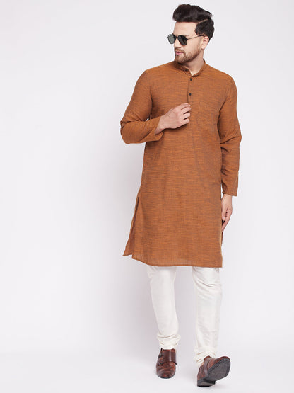 Men's Long Kurta with Band Colla