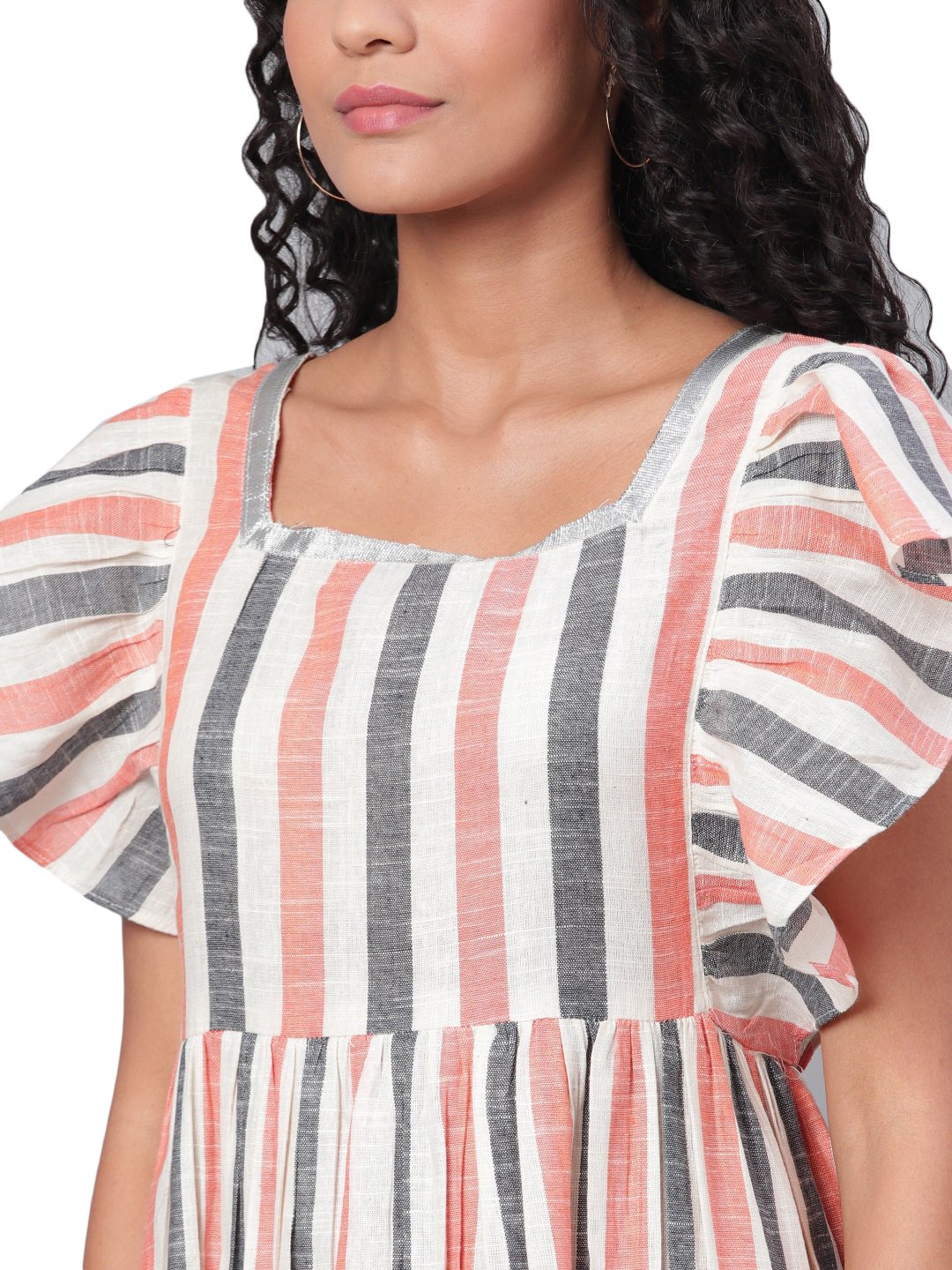 Women's Multi Printed Sleeveless Cotton Square Neck Dress