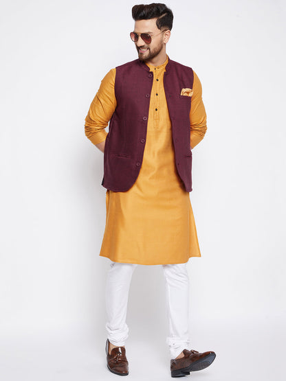 Men's Woven Design Nehru Jacket