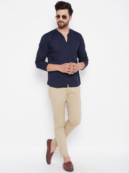 Men's Solid Cotton Short Kurta