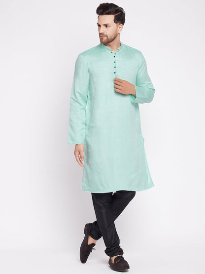 Men's Long Kurta with Band Colla
