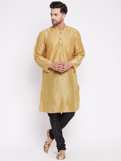 Men's Long Kurta with Band Colla