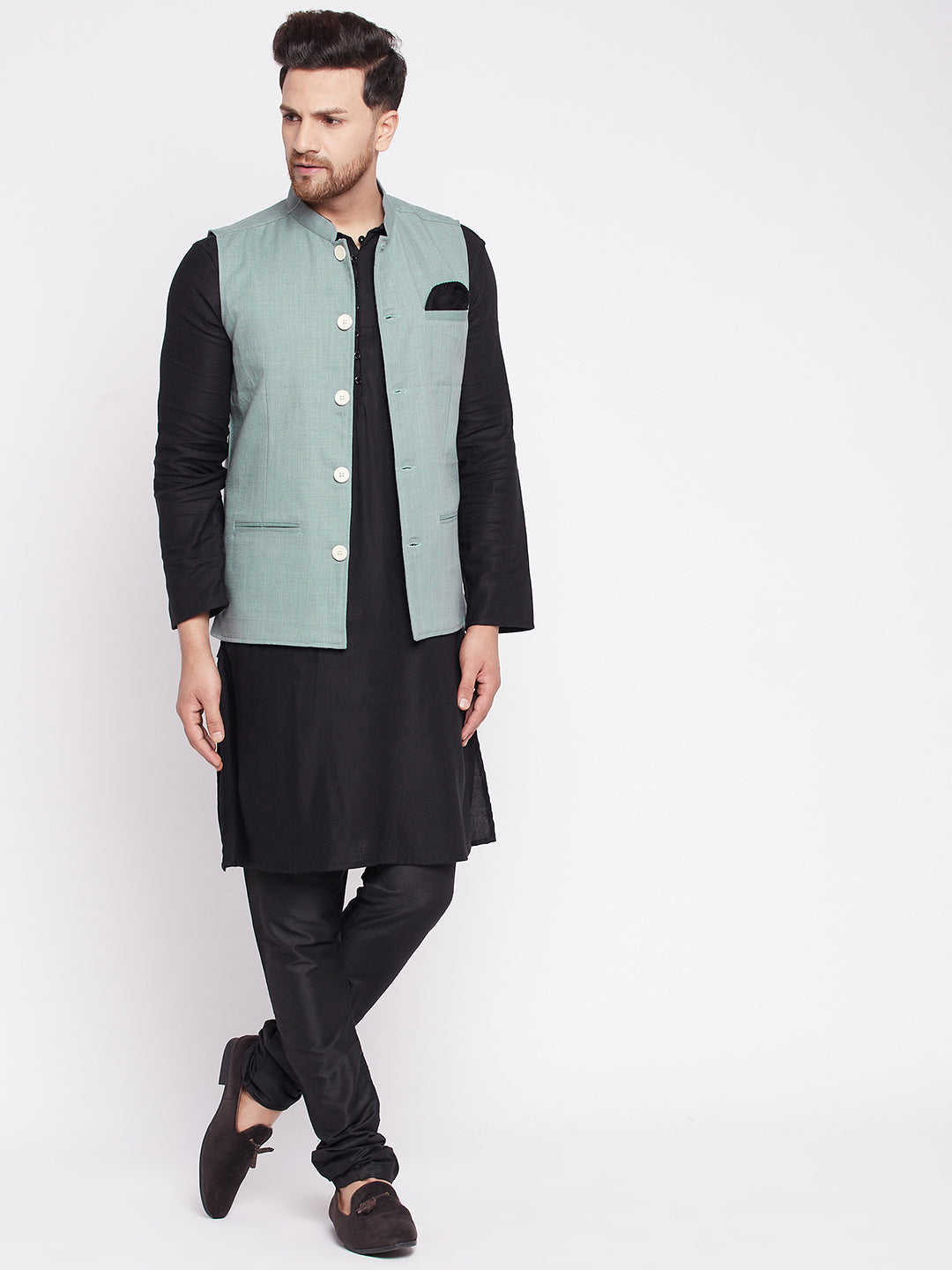 Men's Nehru Jacket with welt pocket