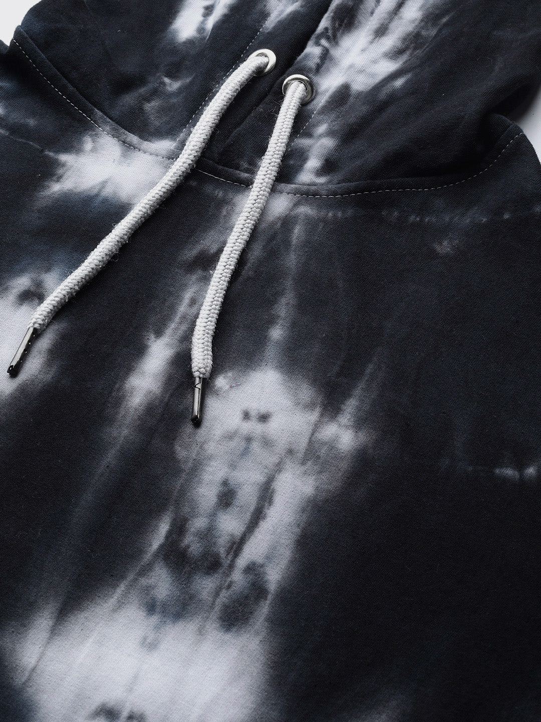 Women's Black and white Tie And Dye Hoodie