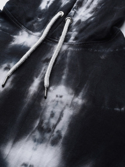 Women's Black and white Tie And Dye Hoodie