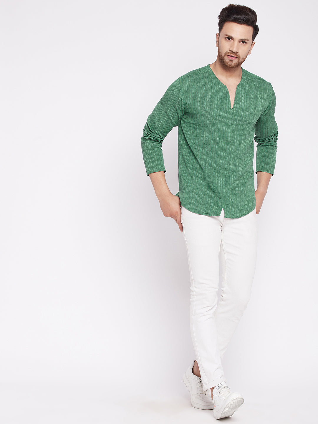 Men's Kurta with Slit Necklin