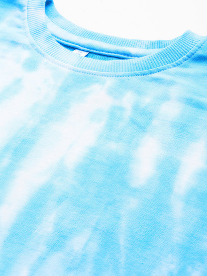 Women's Blue Ombre Dye Sweatshirt With Joggers