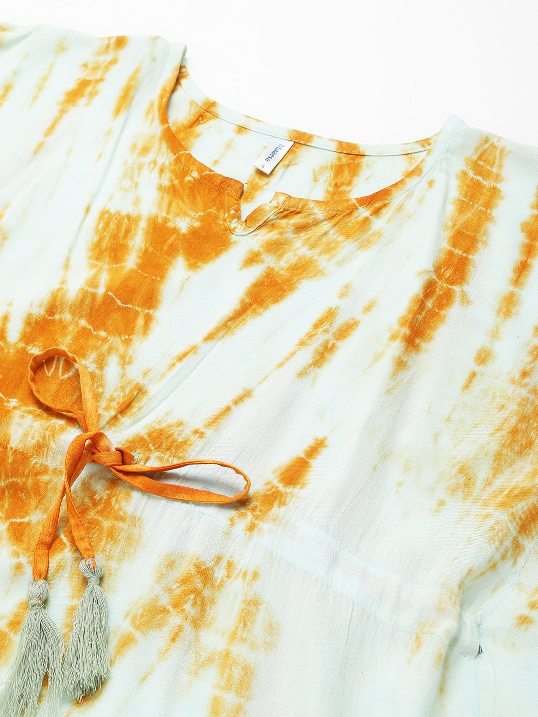 Women's Crumple Tie-dye Rayon Kaftan Dress