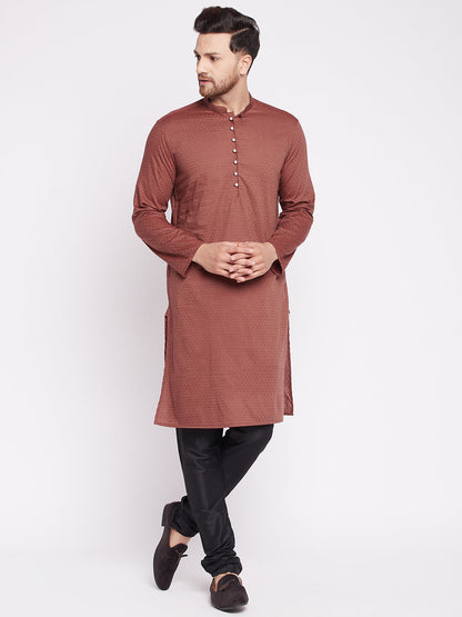 Men's Long Kurta with Band Colla