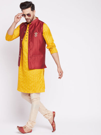 Men's Nehru Jacket With Embroided Insignia Of Lord Shi