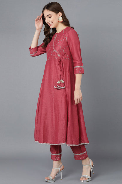 Women's Poly Silk Embroidered Kurta Pants With With Dupatta