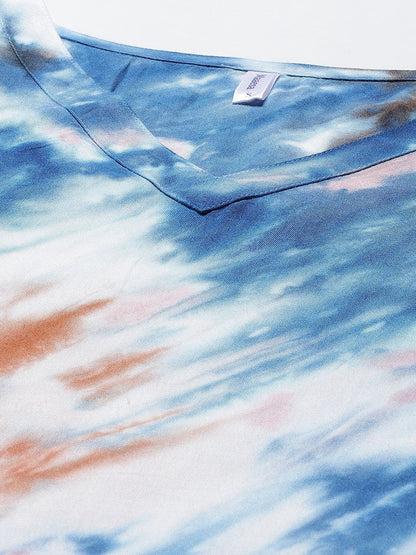 Women's Mutlicolor  Rayon Tie-Dye Top (1pc)