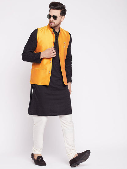 Men's Nehru Jacket With Embroided Insignia Of Lord Ganesh