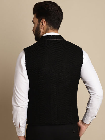 Men's Wool Waistcoat With Notched Lapel
